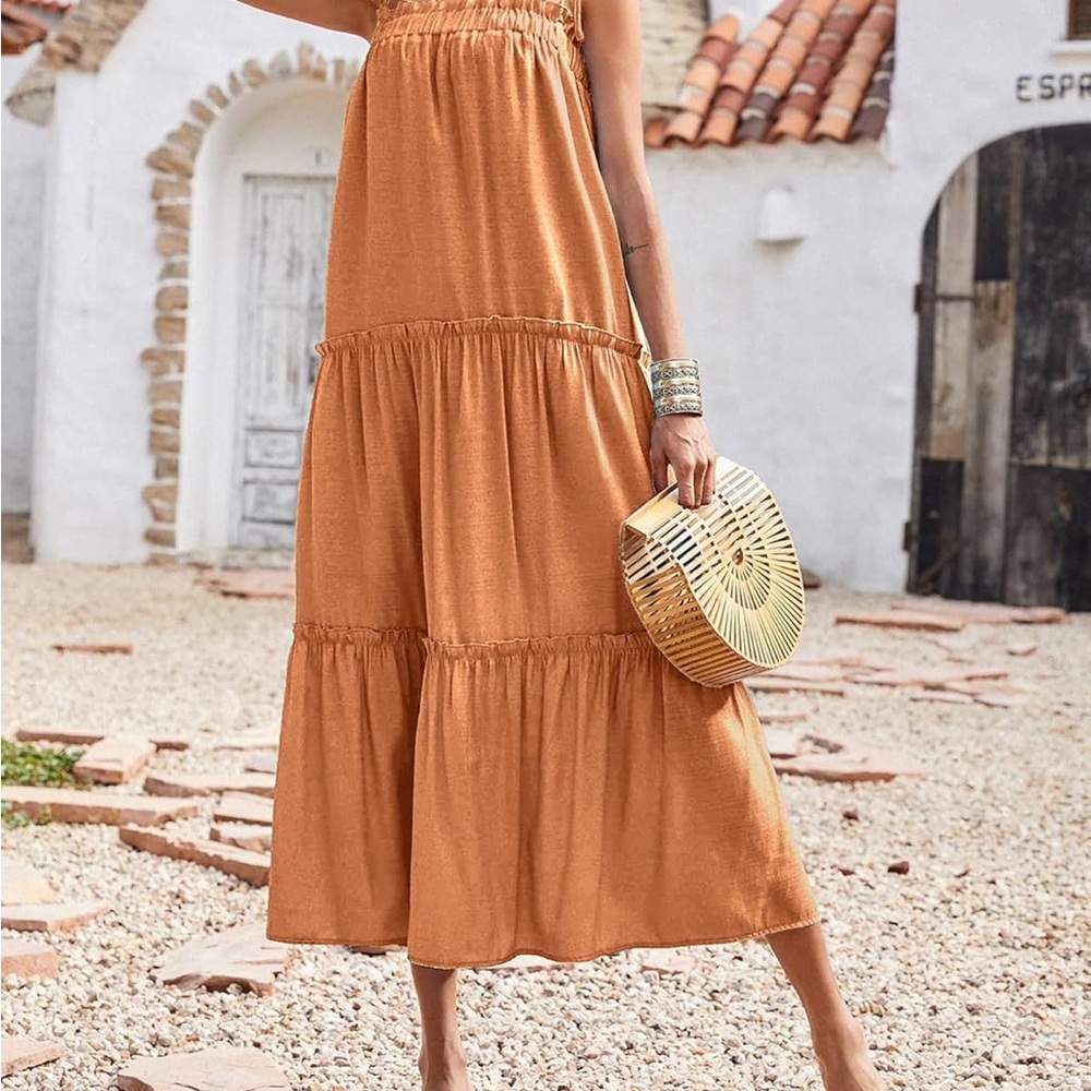 Stylish Orange Maxi Dress